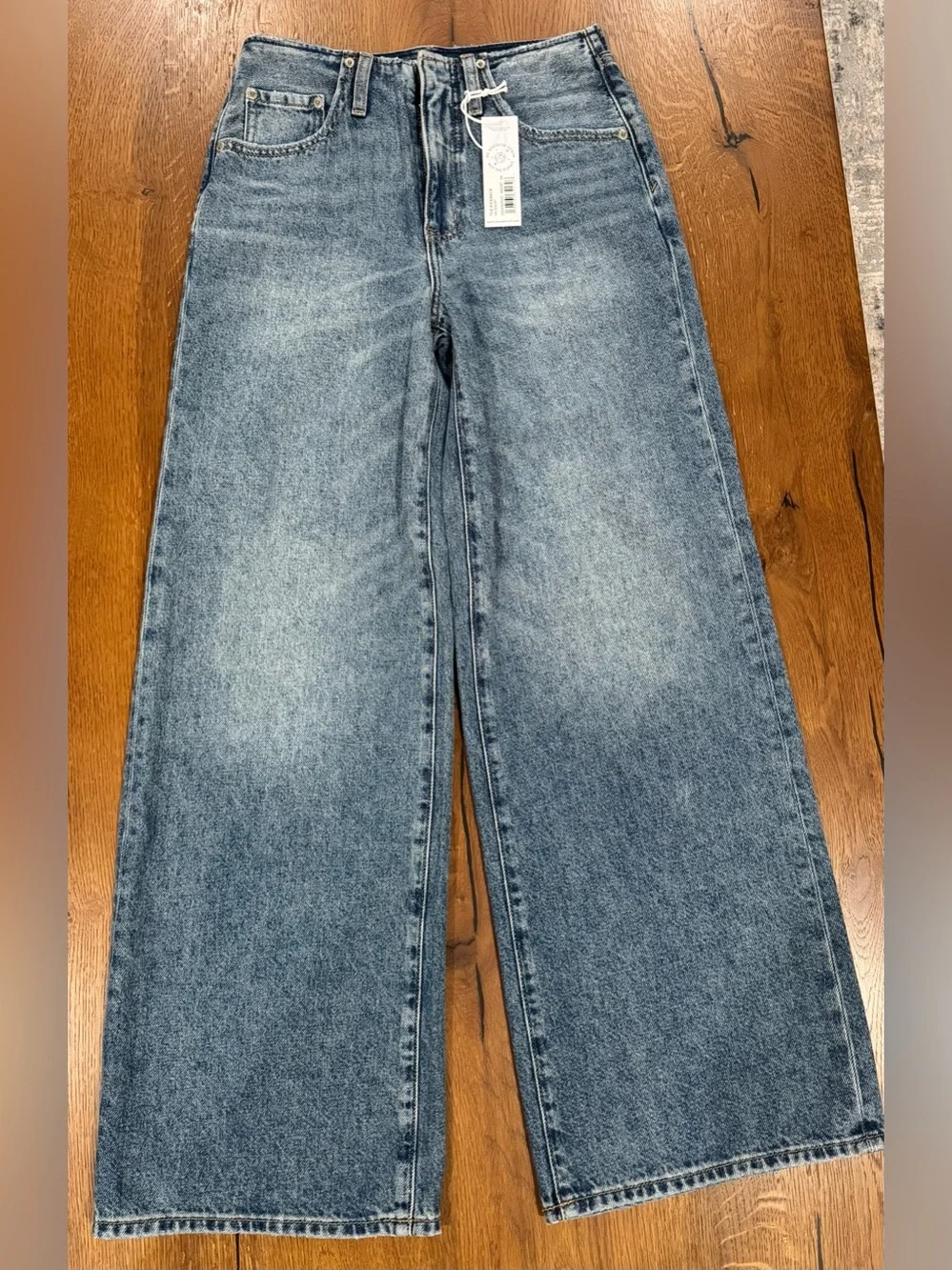 NWT🔖 DAZE Denim Kickback Waistless Palazzo Jeans 24 Wide Leg Indigo - Picture 10 of 16